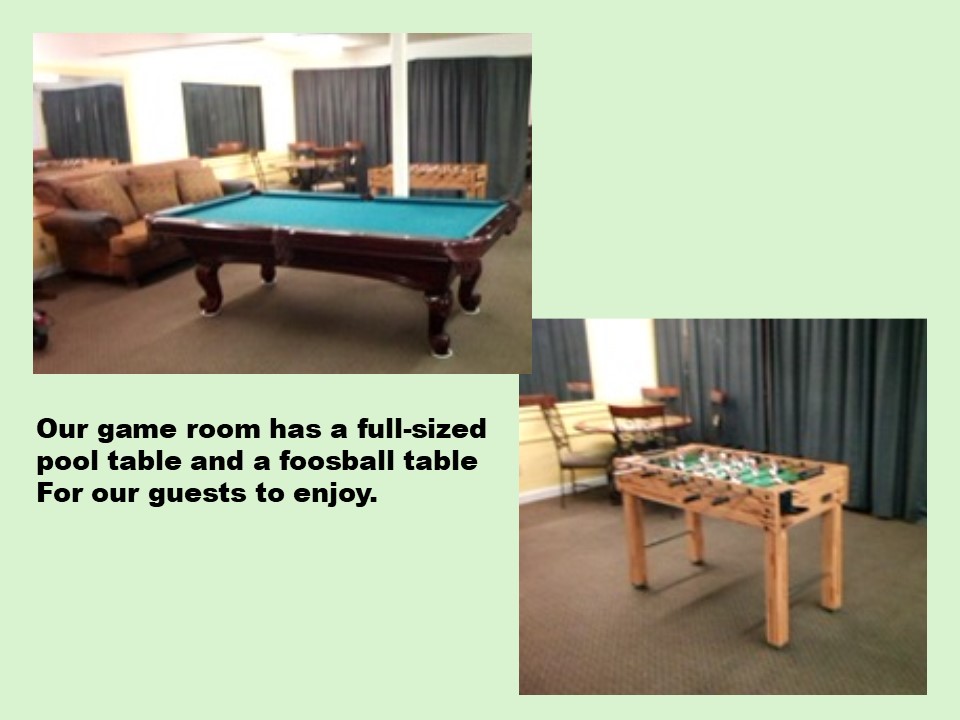 Game room with pool table and foosball